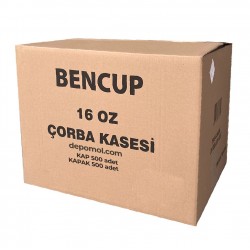 Bencup  Karton Çorba Kase + Kapak 16 Oz 500'lü Koli