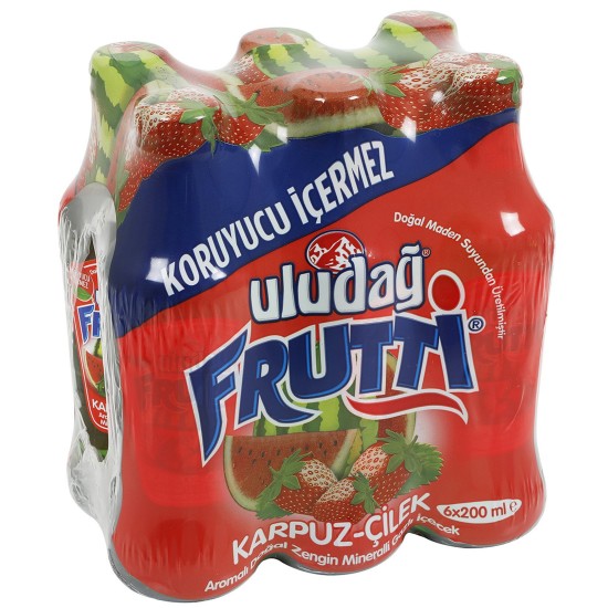 Uludağ Frutti Karpuz-Çilek Cam 200 ml 24′lü Paket Uludağ Frutti Karpuz-Çilek Cam 200 ml 24′lü Paket